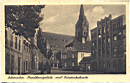 0025a.jpg: Schwiebus. Brahasplatz mit Friedrichskirche No. 35468 Postkartenverlag Kurt