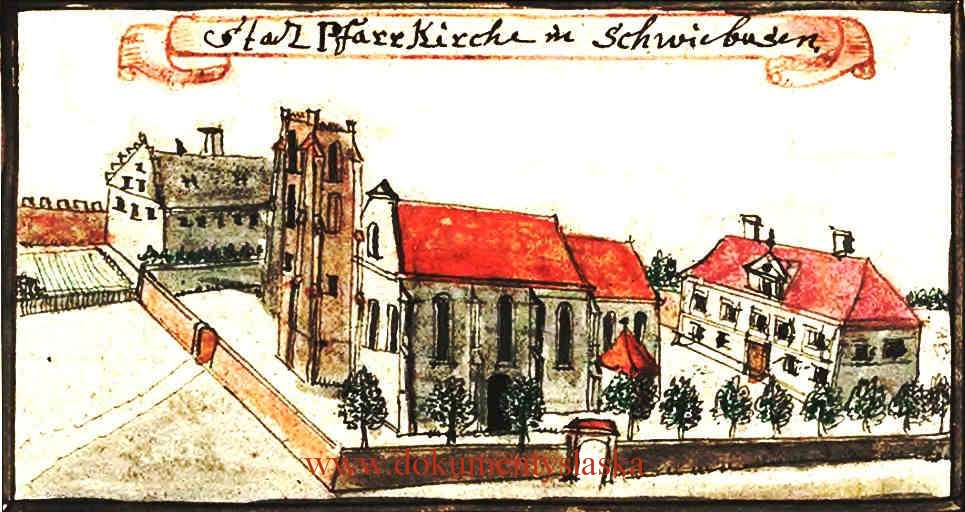 Stadt Pfarr Kirche in Schwiebusen - Ko¶ció³ parafialny, widok ogólny